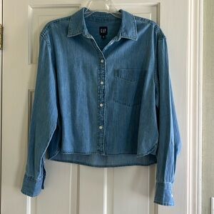 Gap Cropped Denim Blouse